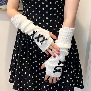 Knitted Wrist Warmers Long  Cuffs
